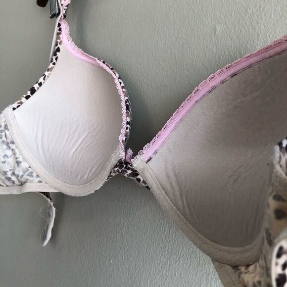 🚨3/$20🚨 Victorias Secret Cheetah Under Wired Supportive Push Up Bra Top Pink 36B - Picture 9 of 14